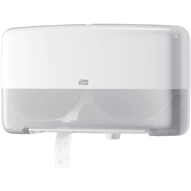 Toiletpapierdispenser Tork Twin Mini T2 Elevation wit 555500