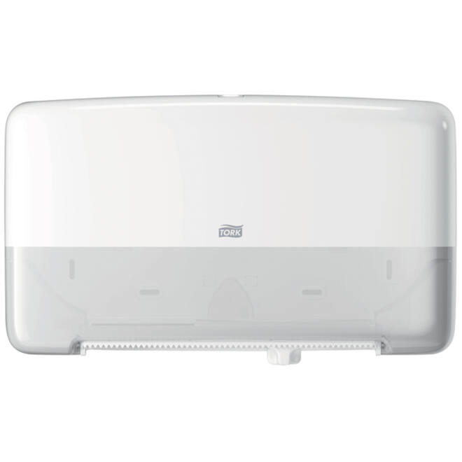 Toiletpapierdispenser Tork Twin Mini T2 Elevation wit 555500