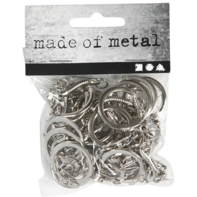 Sleutelhanger Creativ Company 23mm 25 stuks zilver