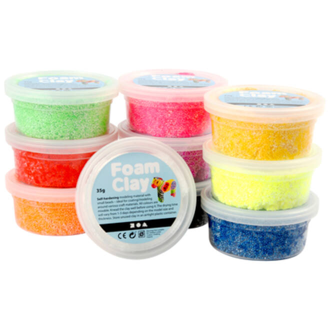 Klei Foam Clay basic 10 x 35gr 10 kleuren