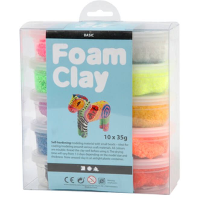 Klei Foam Clay basic 10 x 35gr 10 kleuren