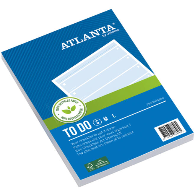Things to do Djois Atlanta recycled papier Blok 148x105mm 100vel 70gr blauw