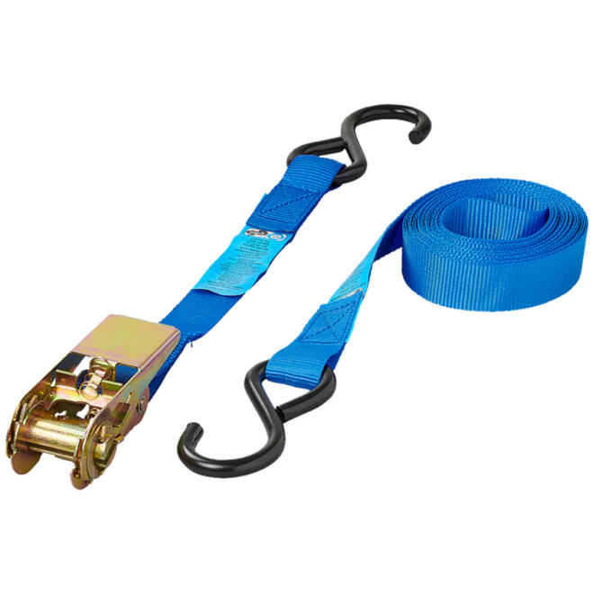 Spanband ProPlus blauw met ratel en 2 haken 5m