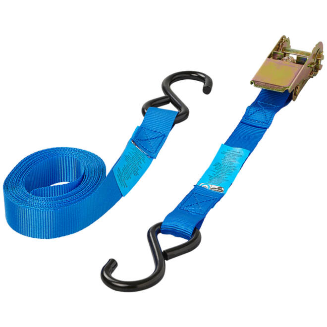 Spanband ProPlus blauw met ratel en 2 haken 5m