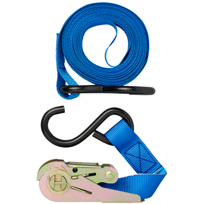 Spanband ProPlus blauw met ratel en 2 haken 5m