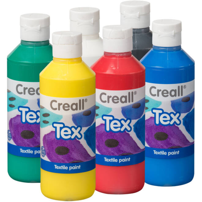Textielverf Creall Tex 6 stuks 6 kleuren à 250ml