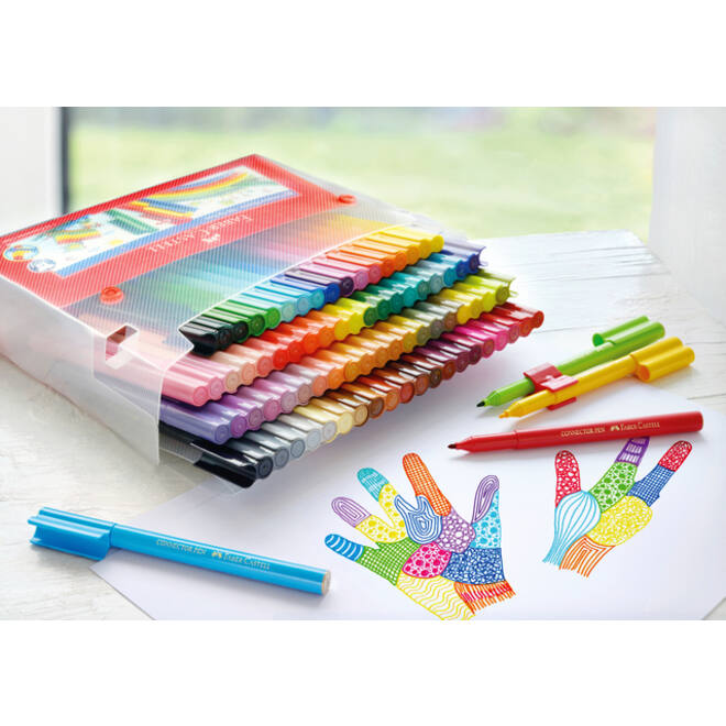 Kleurstift Faber-Castell Connector assorti cadeauset à 80 stuks