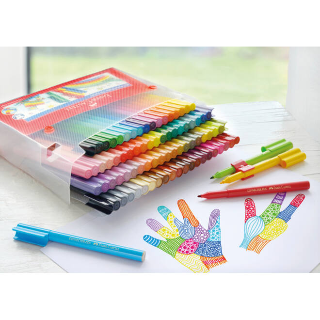Kleurstift Faber-Castell Connector assorti cadeauset à 80 stuks