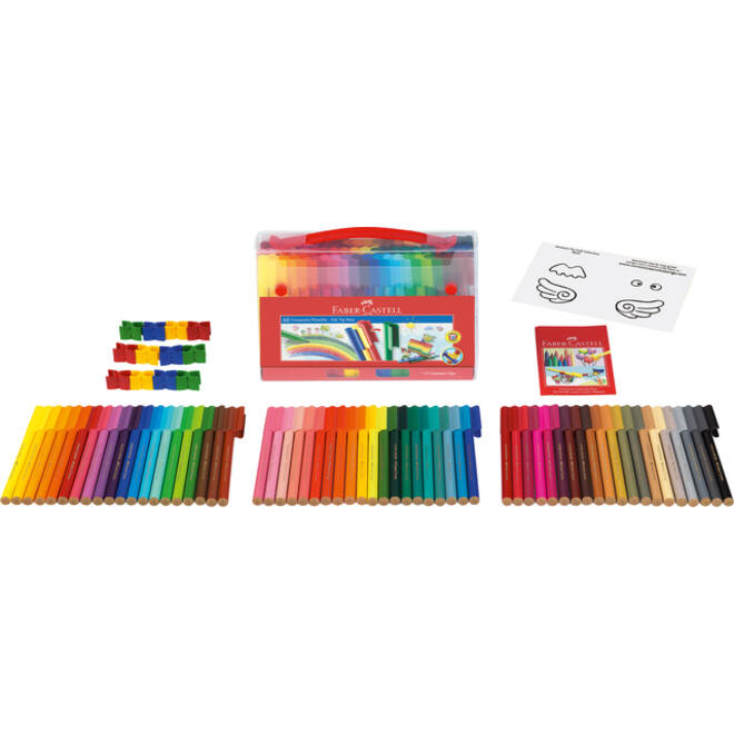 Kleurstift Faber-Castell Connector assorti koffer à 60 stuks