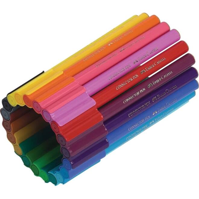 Kleurstift Faber-Castell Connector assorti koffer à 60 stuks