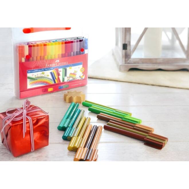 Kleurstift Faber-Castell Connector assorti koffer à 60 stuks