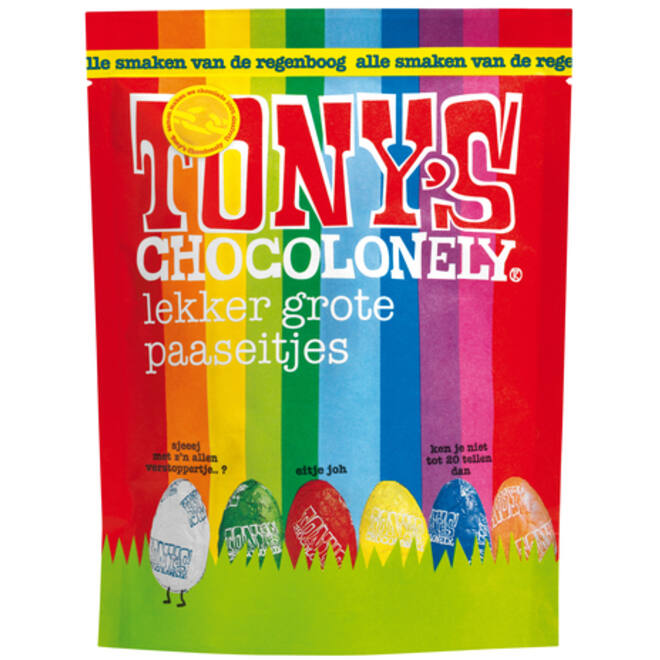 Chocolade Tony's paaseitjes pouch zak 230 gram