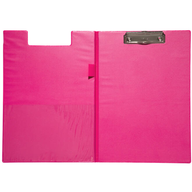 Klembordmap MAUL A4 staand met penlus PVC neon roze