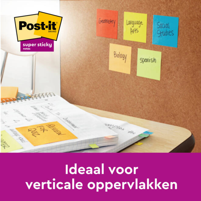Memoblok Post-it Super Sticky 654 76x76mm color