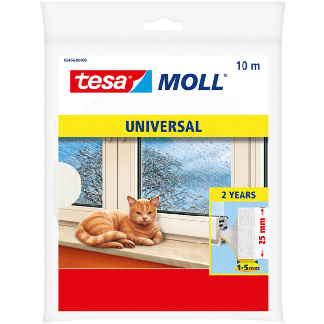 tochtstrip tesamoll® Universal schuimprofiel zelfklevend 10mx25mm wit