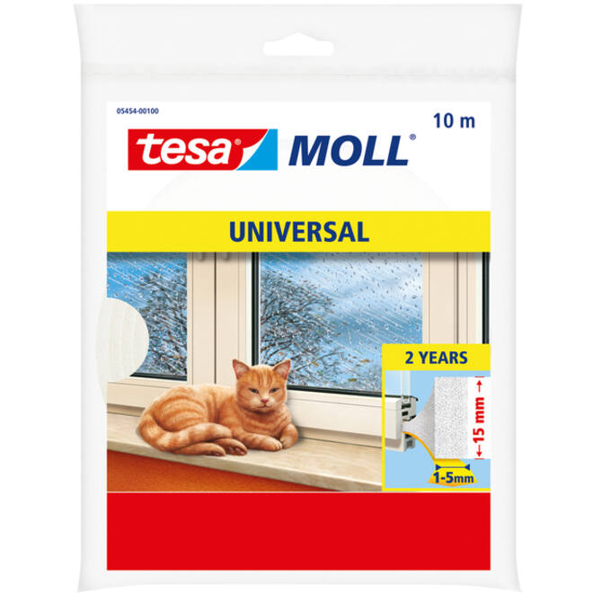 tochtstrip tesamoll® Universal schuimprofiel zelfklevend 10mx15mm wit