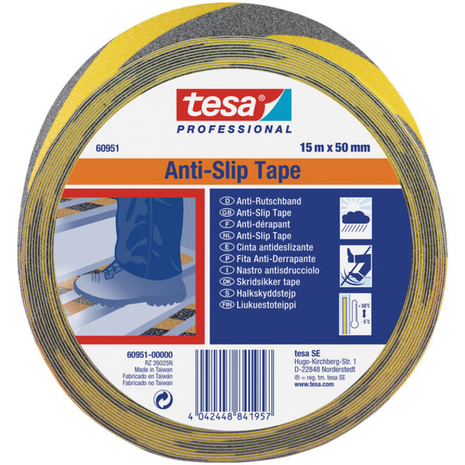 Antisliptape Tesa 60951 50mmx15m zwart/geel