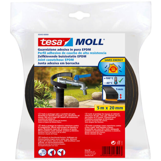 Buisisolatie tesamoll® Zelfklevend 5mx20mm zwart