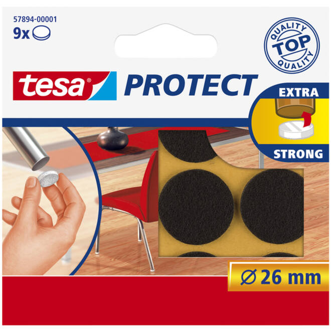 Beschermvilt tesa® Protect anti-kras Ø26mm bruin 9 stuks