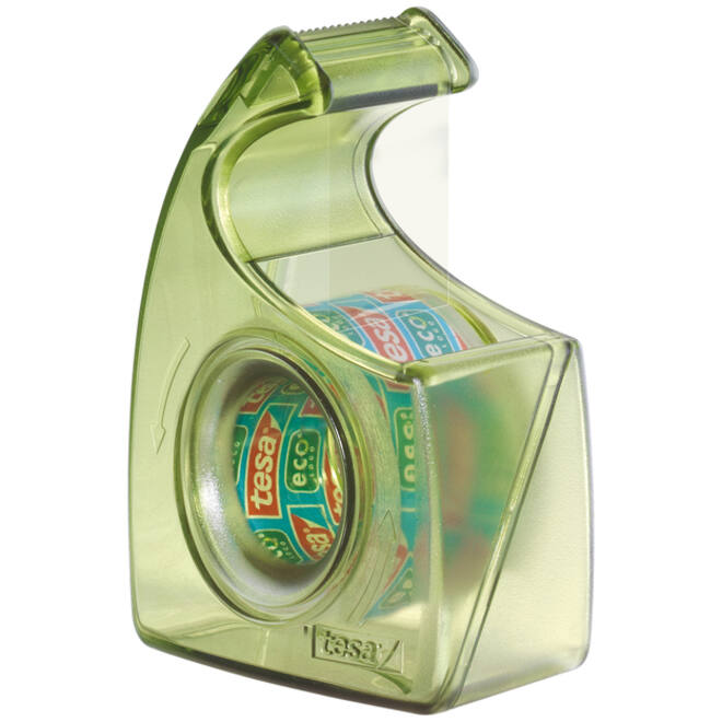 Plakband handdispenser tesafilm® eco & clear 33mx19mm + Easy Cut hand ecoLogo®