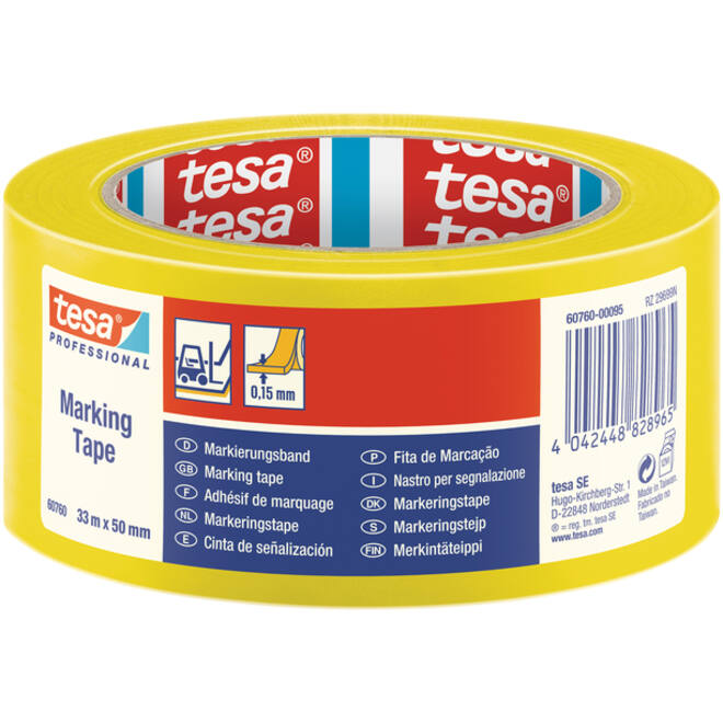 Markeringstape Tesa 60760 PVC 50mmx33m geel