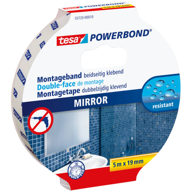 Montagetape tesa® Powerbond Spiegel dubbelzijdig 5mx19mm