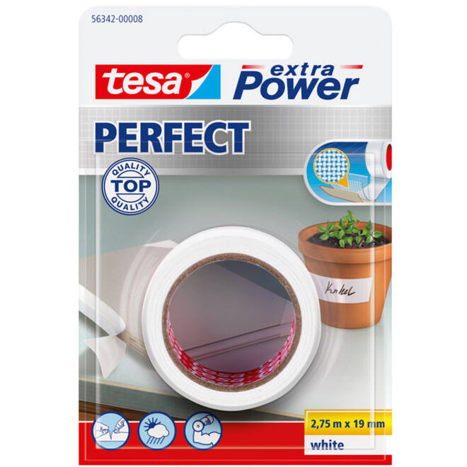 Reparatietape tesa® extra Power Perfect 2,75mx19mm wit