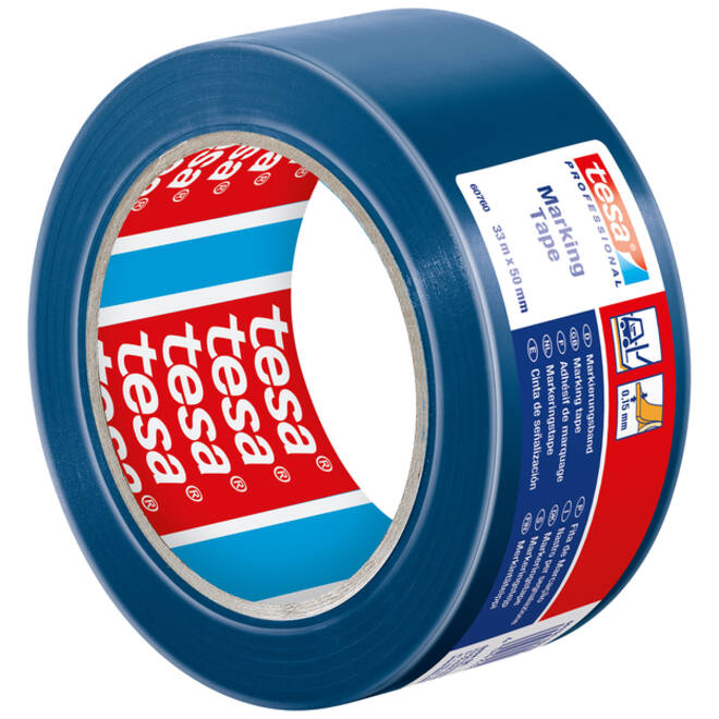 Markeringstape Tesa 60760 PVC 50mmx33m blauw