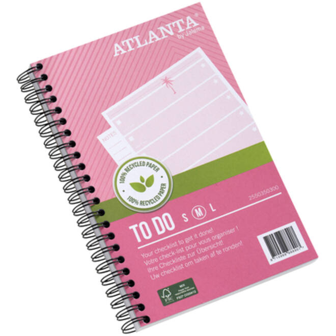 Things to do Djois Atlanta recycled papier Tropical 125x195mm 100 vel 70gr roze 2 stuks