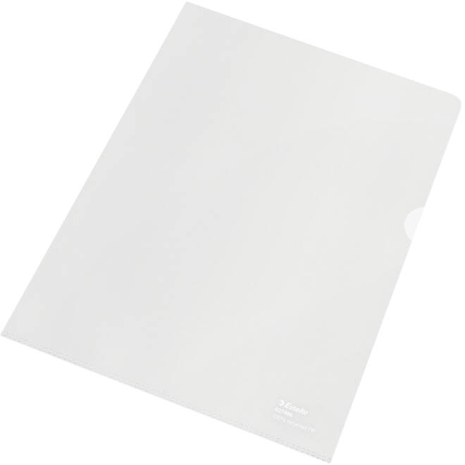 Insteekmap L-model Esselte A4 100% gerecycled 0.10mm transparant 100 stuks