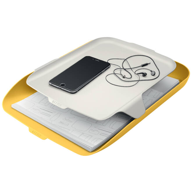 Brievenbak Leitz Cosy met desk organiser geel