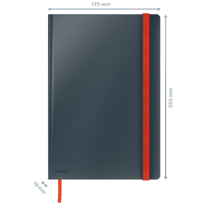 Notitieboek Leitz Cosy B5 160blz 100gr lijn grijs