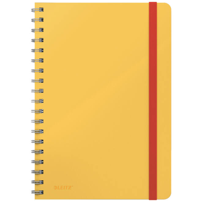 Notitieboek Leitz Cosy B5 160blz 100gr spiraal lijn geel
