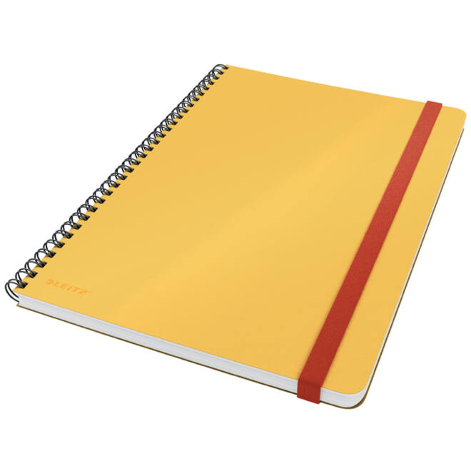 Notitieboek Leitz Cosy B5 160blz 100gr spiraal lijn geel