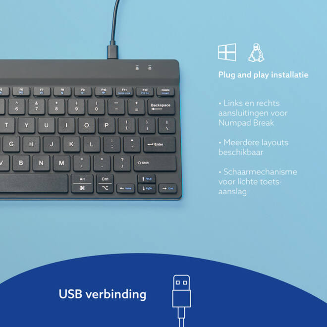 Toetsenbord R-Go Ergonomisch Compact Break QWERTY