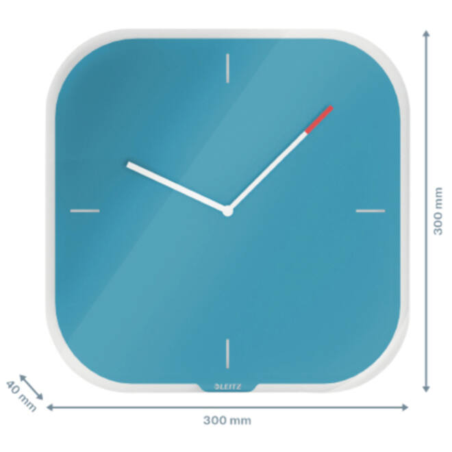 Wandklok Leitz Cosy blauw glas