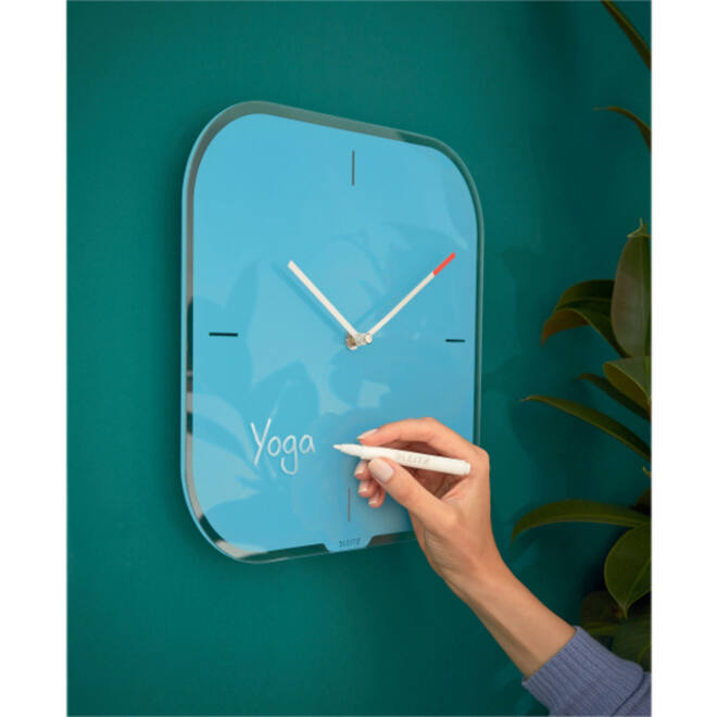 Wandklok Leitz Cosy blauw glas