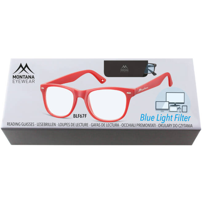 Leesbril Montana +2.00 dtp blue light filter rood