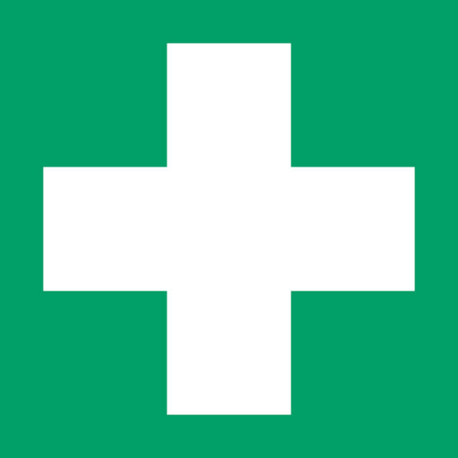 Pictogram bordje Djois EHBO 200x200mm groen