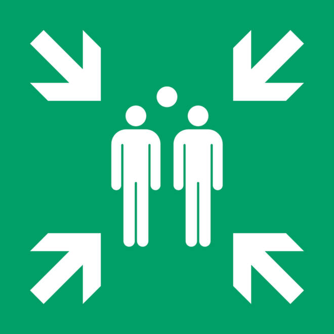 Pictogram bordje Djois Verzamelplaats 200x200mm groen