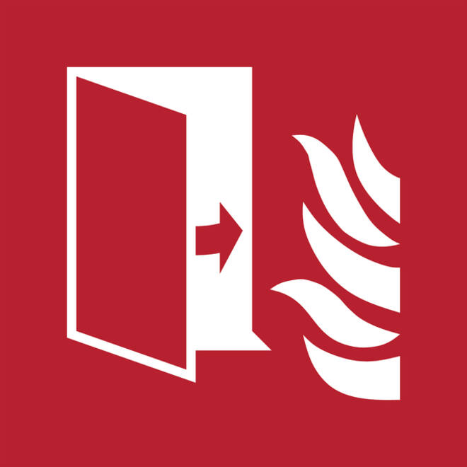 Pictogram bordje Djois Branddeur 200 x 200 mm Rood