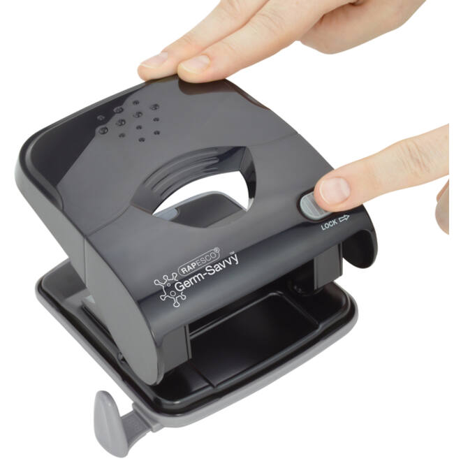 Perforator Rapesco X5-40ps antibacterieel 2-gaats zwart