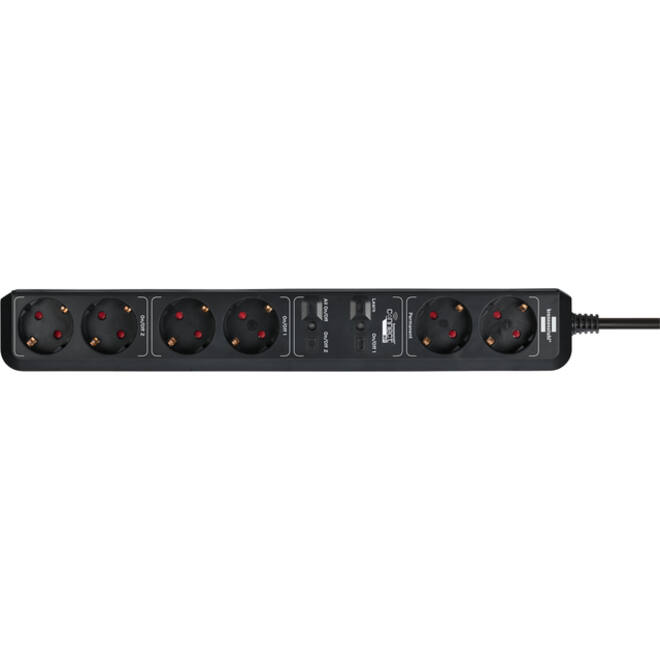 Stekkerdoos Brennenstuhl wifi Connect 2+4-voudig 1.5 meter zwart