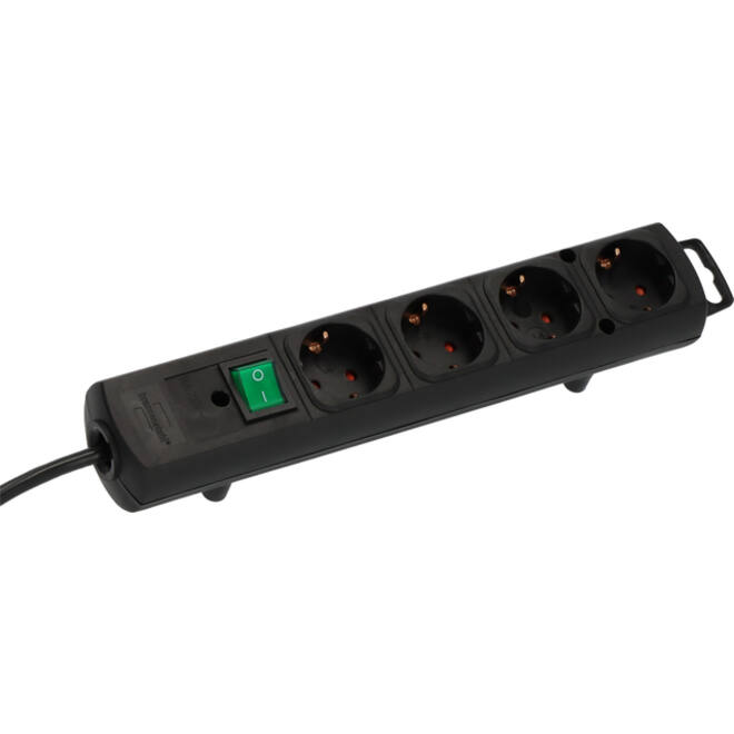 Stekkerdoos Brennenstuhl Comfort Plus 4 voudig inclusief platte stekker 2 meter zwart