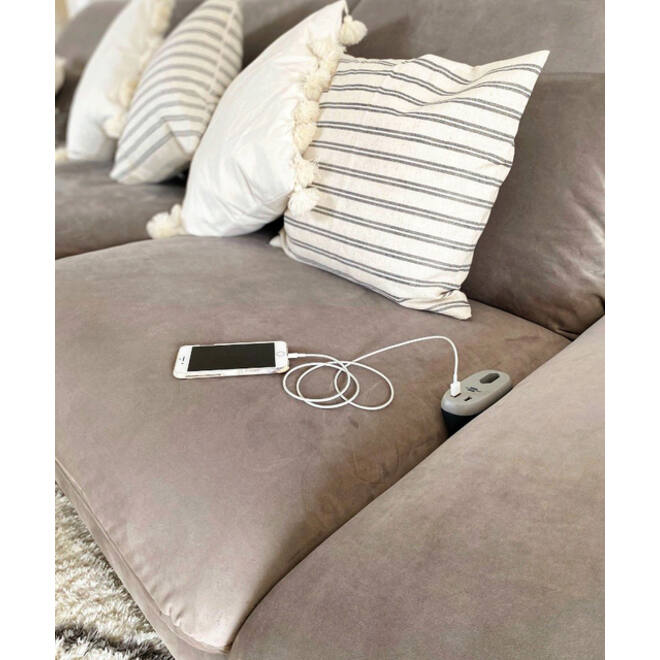 Laadstation Brennenstuhl Sofa 1 eurosocket 2 USB zwart/grijs