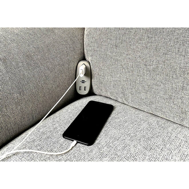 Laadstation Brennenstuhl Sofa 1 eurosocket 2 USB zwart/grijs