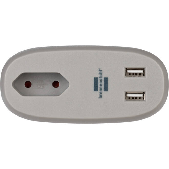 Laadstation Brennenstuhl Sofa 1 eurosocket 2 USB zwart/grijs