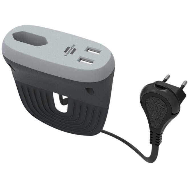 Laadstation Brennenstuhl Sofa 1 eurosocket 2 USB zwart/grijs