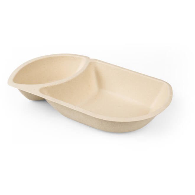 Snackbakje IEZZY A22 suikerriet PFAS-vrij 194x110x36mm 50 stuks