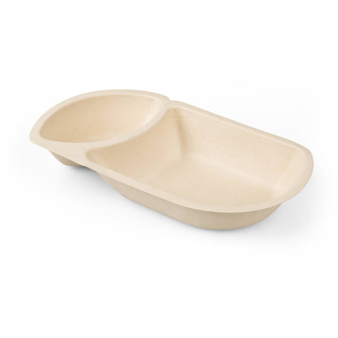 Snackbakje IEZZY A23 suikerriet PFAS-vrij 176x92x32mm 50 stuks